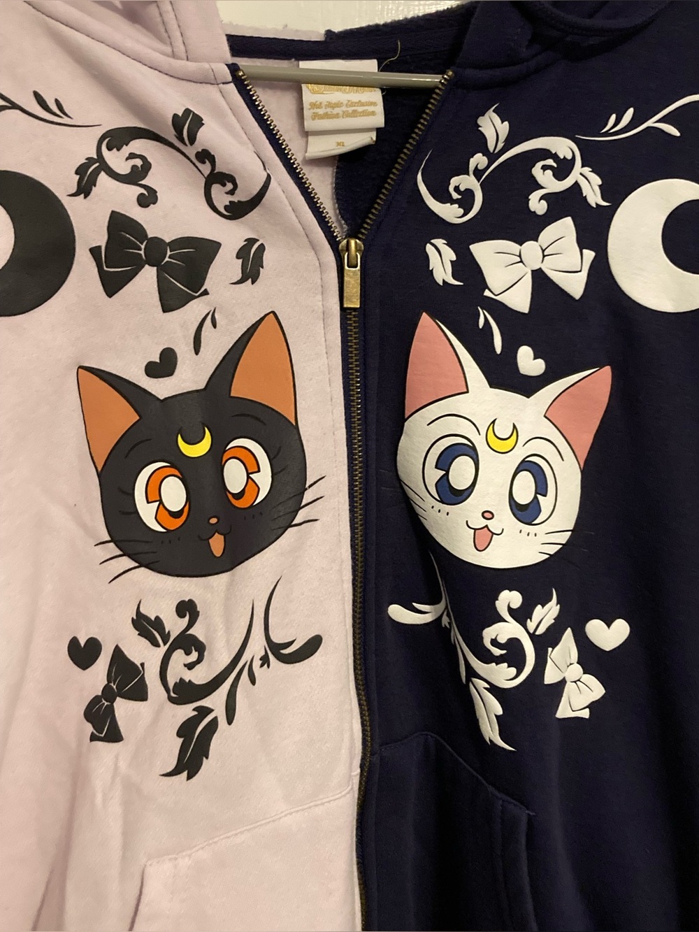 Sailor Moon Luna and Artemis Colorblock Hoodie - Picture 2 of 5